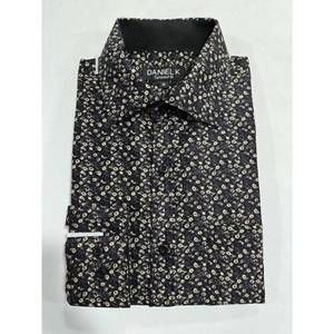 NEW DANIEL K men's long sleeves dress shirt in black floral